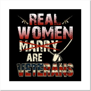 Real Women Are Veterans T-Shirt Veteran's Day Patriotic Gift Posters and Art